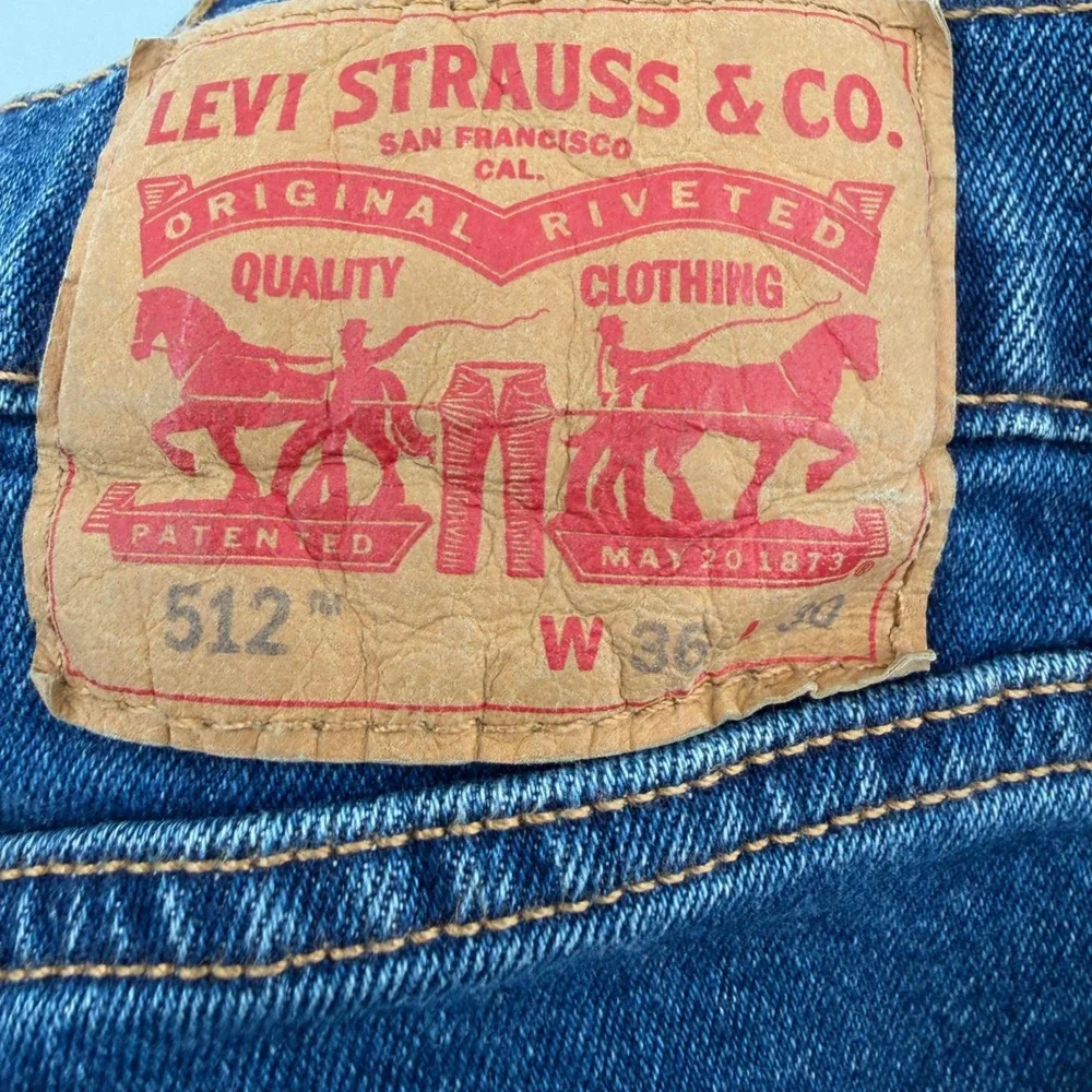 Levi's 512 Slim Taper All Seasons Tech Jeans Mens 36x30 Blue Denim 288330498